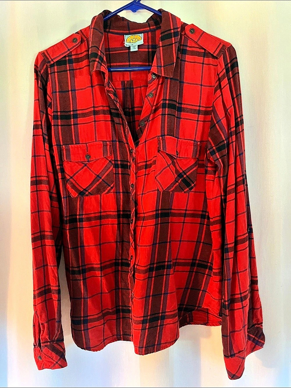 C&C California Mini Multi Crinkle Plaid Shirt Red & Black